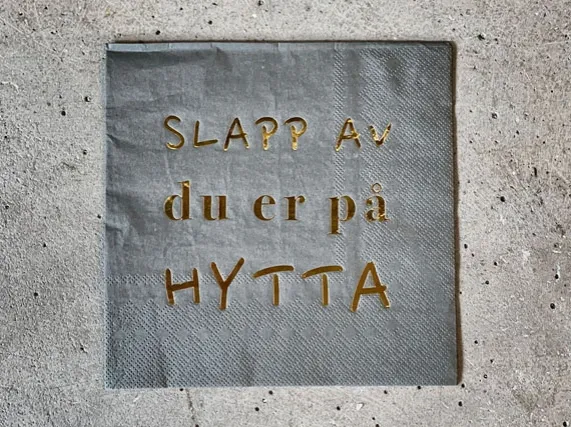 Slapp av på Hytta Servietter Lunsj