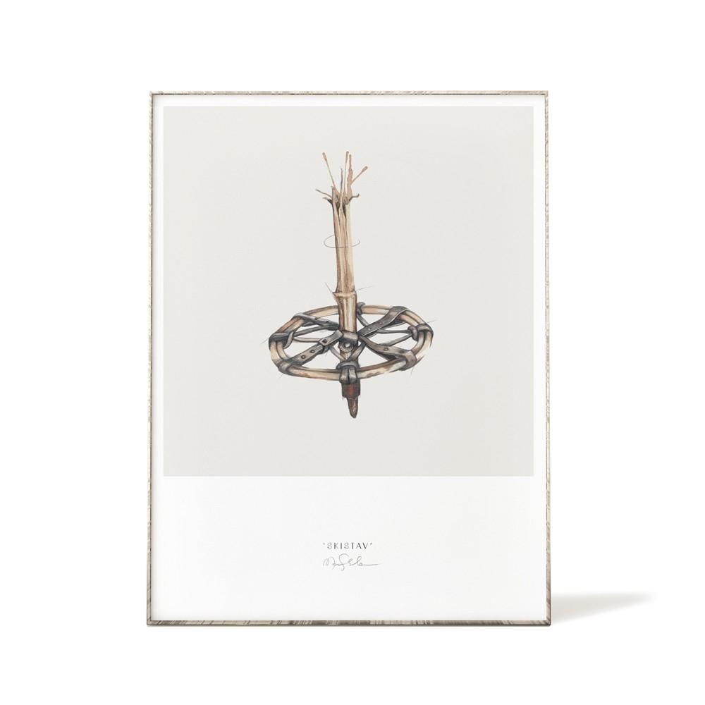 Kunsttrykk 30x40 cm "SKISTAV"