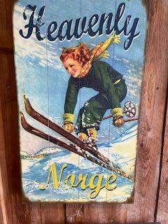 Vintages treskilt 35x60 cm Heavenly Norge