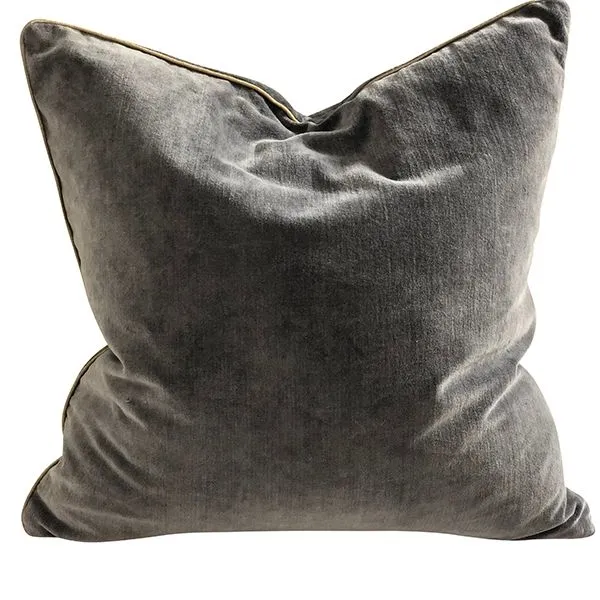 Mille Moi fløyelsputetrekk matt fløyel mud 50x50 antacite